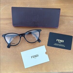 Fendi Black Glasses with Case and Card